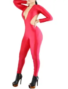 Deep V Raven Jumpsuit