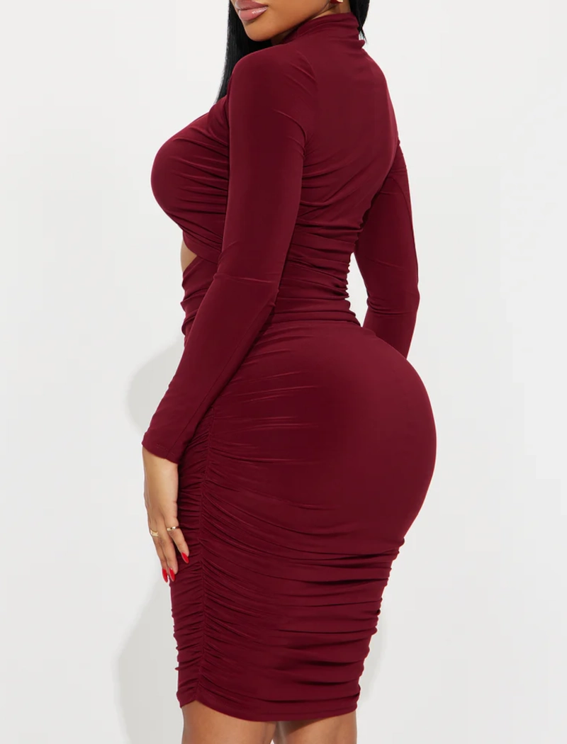 Alternative view of Alana Burgundy Cut-Out Midi Dress