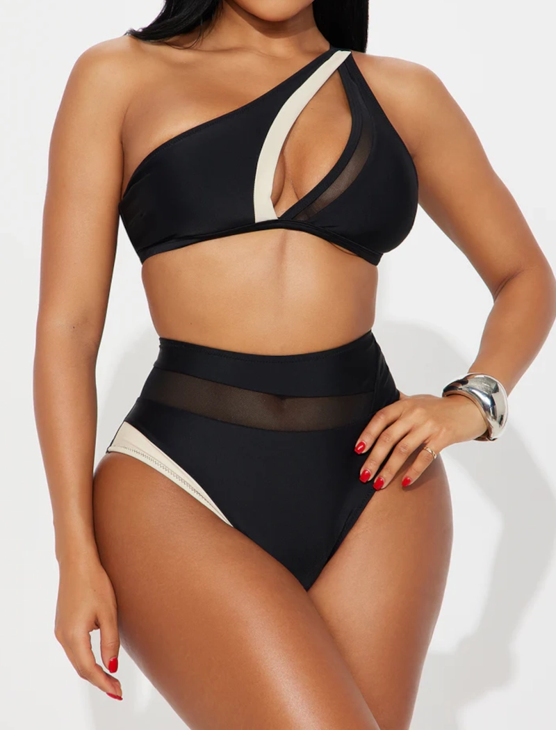 Ava One Shoulder Contrast 2-Piece Bikini
